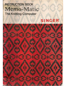 Manual Singer 321 Memo-Matic Knitting Machine