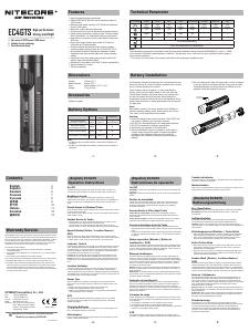 Manual Nitecore EC4GTS Flashlight