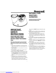 Manual Honeywell HCM-560 Humidifier