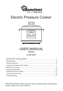 Manual Ramtons RM/582 Pressure Cooker
