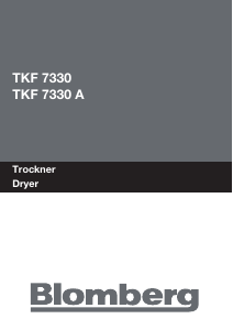 Manual Blomberg TKF 7330 Dryer