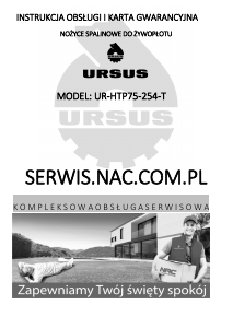 Instrukcja Ursus UR-HTP75-254-T Nożyce do żywopłotu