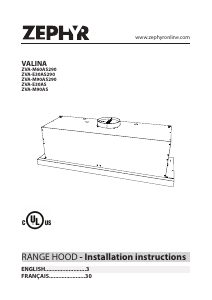 Manual Zephyr ZVA-M90AS290 Valina Cooker Hood