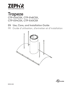 Handleiding Zephyr CTP-E48CSX Trapeze Afzuigkap