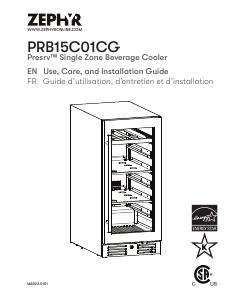 Manual Zephyr PRB15C01CG Refrigerator