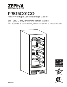 Mode d’emploi Zephyr PRB15C01CG Réfrigérateur