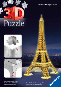 Brugsanvisning Ravensburger Eiffel Tower by Night 3D Puslespil