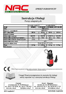 Instrukcja NAC SP250C Pompa ogrodowa