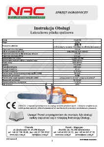 Instrukcja NAC NO-CS38 Piła łańcuchowa