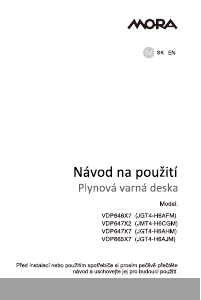Manuál Mora VDP 647 X2 Varná deska