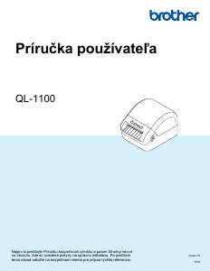 Návod Brother QL-1100 Tlačiareň štítkov