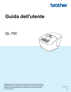 Manuale Brother QL-700 Stampante per etichette