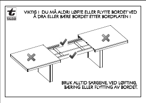 Brugsanvisning Talgø Faro (240cm) Spisebord