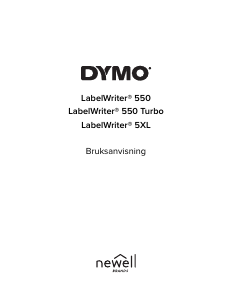 Bruksanvisning Dymo LabelWriter 550 Etikettskrivare