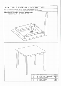 Manual de uso Talgø Fiol (80x80) Mesa de comedor