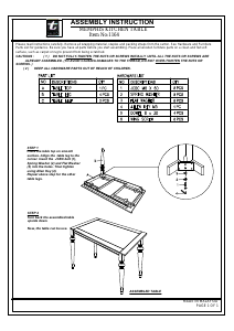 Manual de uso Talgø Memphis Mesa de comedor