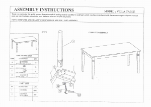 Handleiding Talgø Villa Eettafel