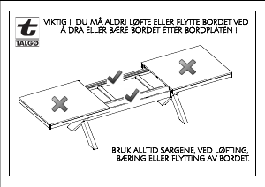 Bruksanvisning Talgø Villar Spisebord