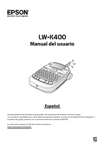 Manual de uso Epson LW-K400 LabelWorks Rotuladora