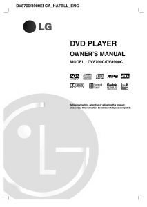 Mode d’emploi LG DV8900C Lecteur DVD