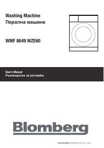 Руководство Blomberg WMF 8649 WZE60 Стиральная машина