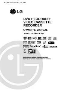 Manual LG RC198H DVD-Video Combination