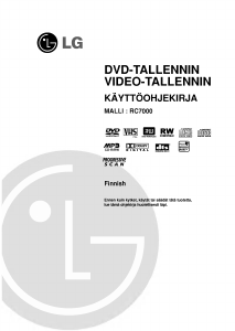 Käyttöohje LG RC7000 DVD-videosoitin