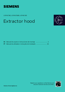 Manual de uso Siemens LC91KLT60B Campana extractora