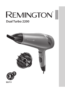 Käyttöohje Remington D3711 Dual Turbo Hiustenkuivain