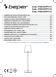 Manual Beper P201UTP111 Lampă