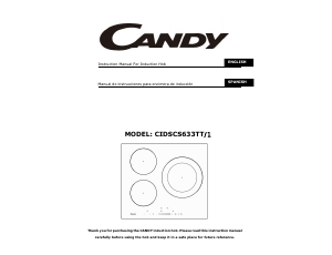 Manual de uso Candy CIDSCS633TT/1 Placa