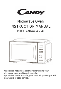 Manual de uso Candy CMGA31EDLB Microondas