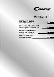 Manuál Candy MICG25GDFB Mikrovlnná trouba