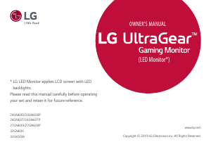 Manual LG 24GN60TP-B UltraGear LED Monitor