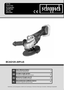 Handleiding Scheppach BCAG125-20ProS Haakse slijpmachine