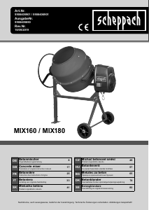 Manuale Scheppach MIX160 Miscelatore per cemento