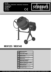 Manuale Scheppach MIX140 Miscelatore per cemento