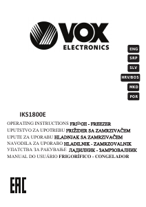 Manual Vox IKS1800E Fridge-Freezer