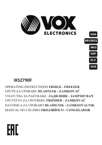 Manual Vox IKS2790F Fridge-Freezer