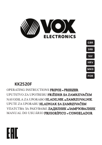 Priručnik Vox KK2520F Frižider – zamrzivač