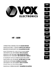 Priročnik Vox HT1039 Sušilnik za lase