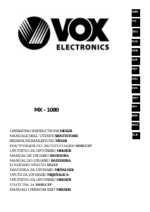 Εγχειρίδιο Vox MX1080 Μίξερ χειρός