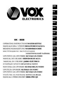 Manuale Vox WK8008 Bollitore