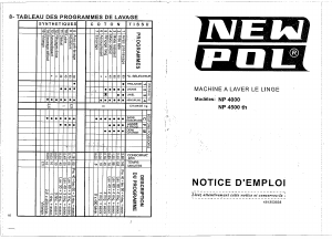 Mode d’emploi New Pol NP 4000 Lave-linge