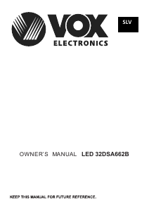 Priročnik Vox 32DSA662B LED-televizor