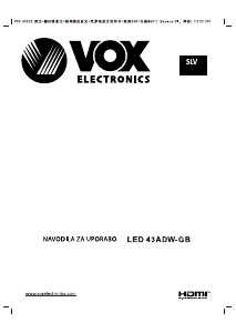 Priročnik Vox 43ADWGB LED-televizor