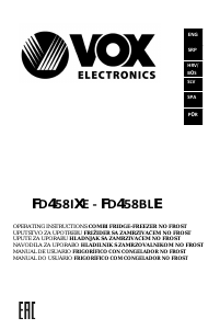 Priručnik Vox FD458BLE Frižider – zamrzivač