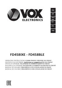 Manual de uso Vox FD458IXE Frigorífico combinado