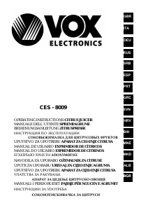 Manual Vox CES8009 Espremedor de citrinos