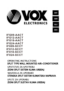 Priročnik Vox IFG09-AACT Klimatska naprava